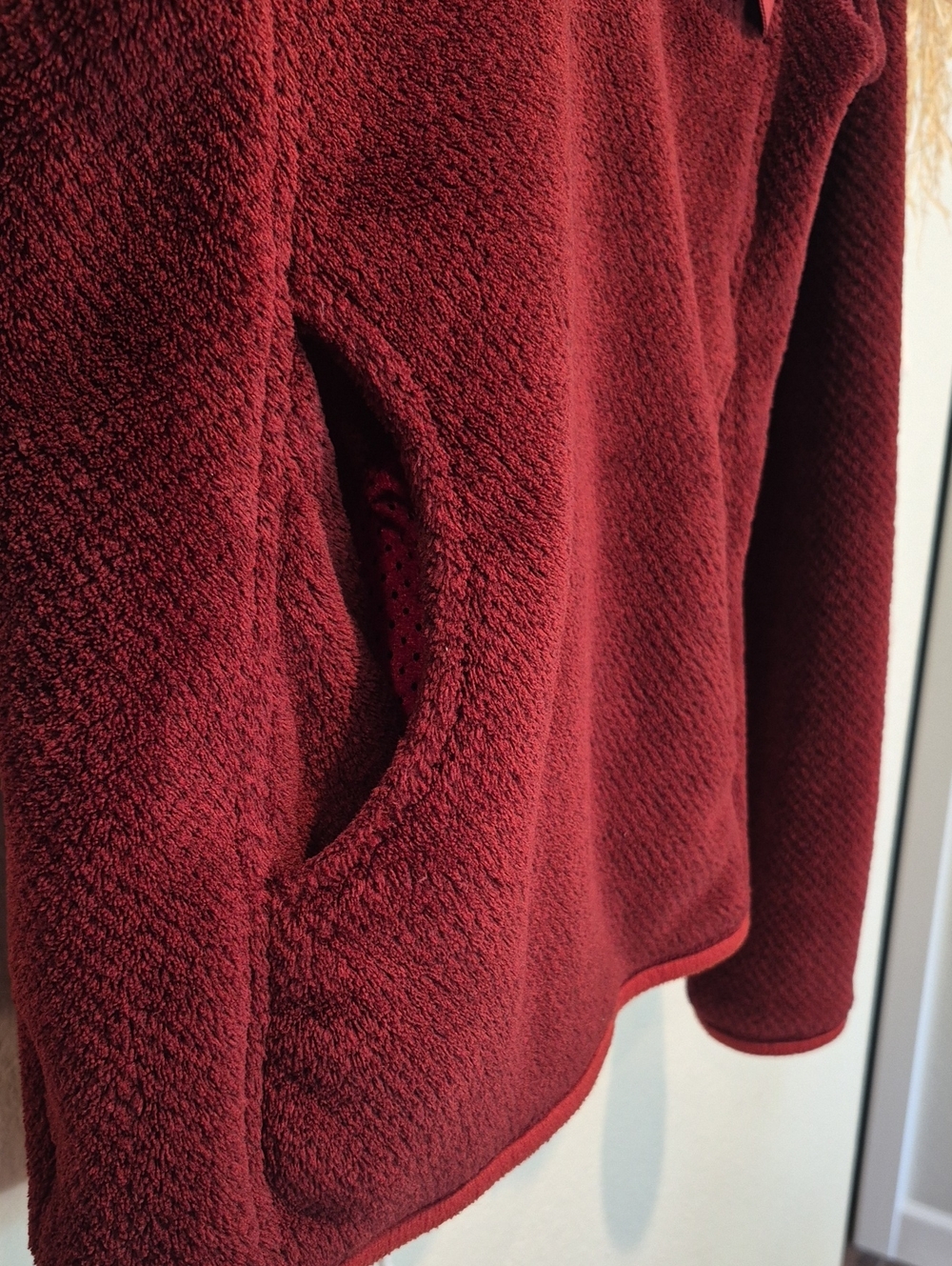 XS/S Patagonia Burgundy Re-Tool Snap-T Cozy Polartec Pullover Kangaroo Pocket - Picture 6 of 16